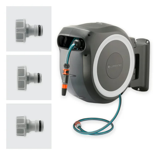 Dévidoir automatique mural RollUp L 30 m - GARDENA blanc - GARDENA - 18627-20
