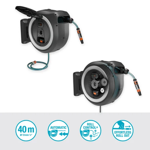 Dévidoir automatique mural sur batterie PowerRoll XXL 40/18V P4A - GARDENA - 18647-20