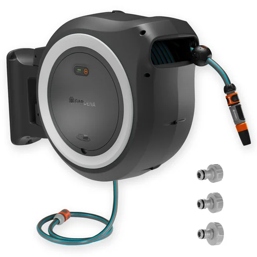 Dévidoir automatique mural sur batterie PowerRoll XXL 40/18V P4A sans chargeur ni batterie - GARDENA - 18647-55