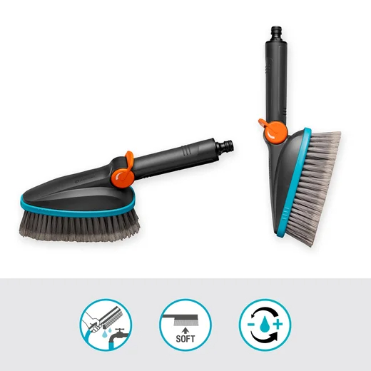 Brosse de lavage à main M souple réglable Cleansystem pour petites surfaces - GARDENA - 18842-20