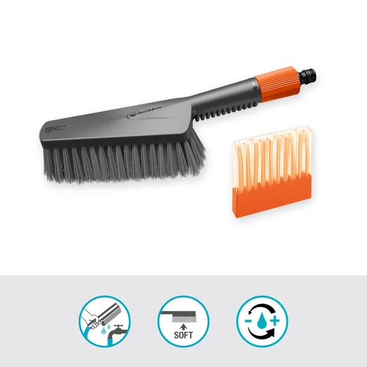 Kit brosse de lavage à main M souple + bâtonnets de savon Cleansystem - GARDENA - 18863-20