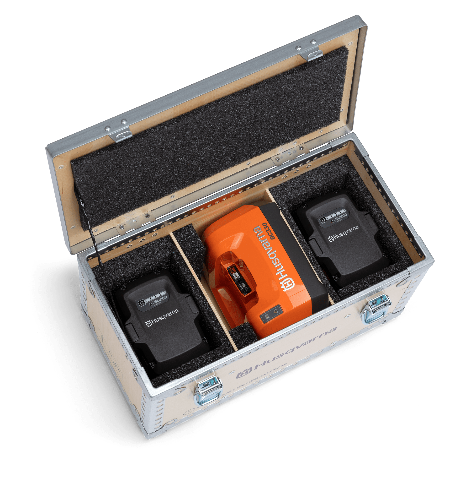 COFFRE BOIS POUR TRANSPORT 2 BATTERIES ET UN CHARGEUR HUSQVARNA - 529475101