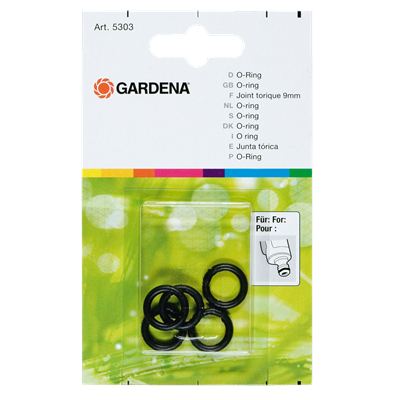 JOINT GARDENA TORIQUE, 9 MM. CONTENU : 5 JOINTS- 5303-20