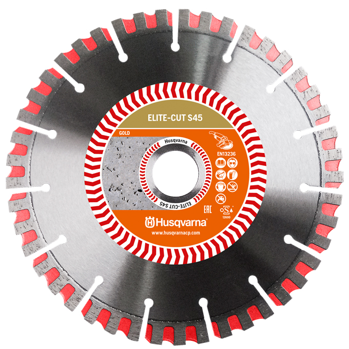 Disque diamant ELITE CUT S45 pour meuleuse d'angle D230 mm coupe brique et béton 22.2- 579805080 HUSQVARNA - 579 80 50-80