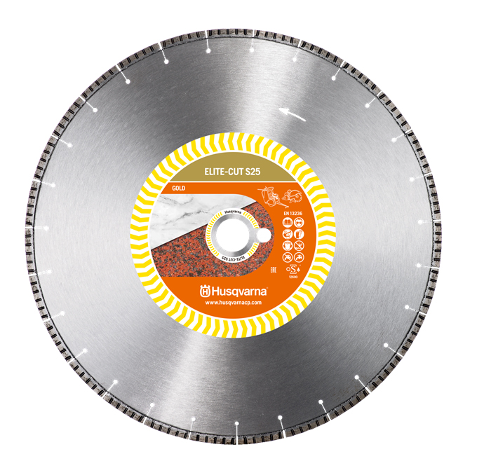 DISQUE DIAMANT HUSQVARNA ELITE CUT S25 POUR DECOUPEUSES Ø 350 MM COUPE PIERRE NATURELLE ALÉSAGE 25.4- 579811420