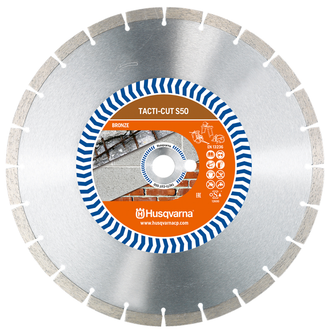 DISQUE DIAMANT HUSQVARNA TACTI CUT S50 POUR DECOUPEUSES Ø 300 MM COUPE BETON DURCI ALÉSAGE 25.4- 579816410