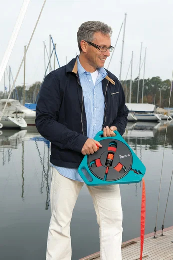 Tuyau plat textile Classic 15 en boîtier-enrouleur - GARDENA - 756-20