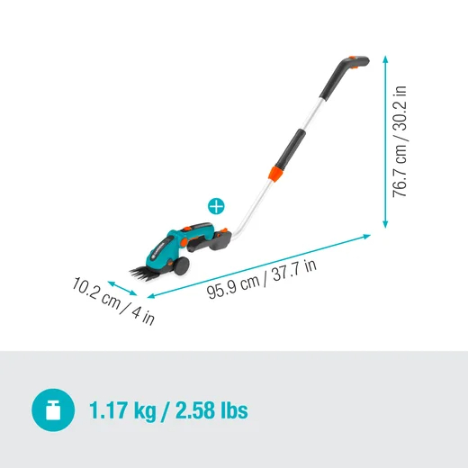 Kit cisaille à gazon ComfortCut Li + manche télescopique et roues - GARDENA - 9889-20