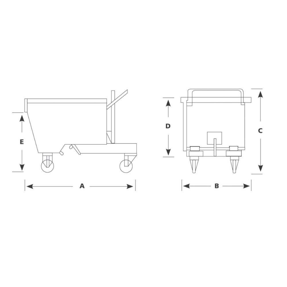 Benne auto basculante BB-50 / 500 L à fourreaux - IMER - 070204BB050