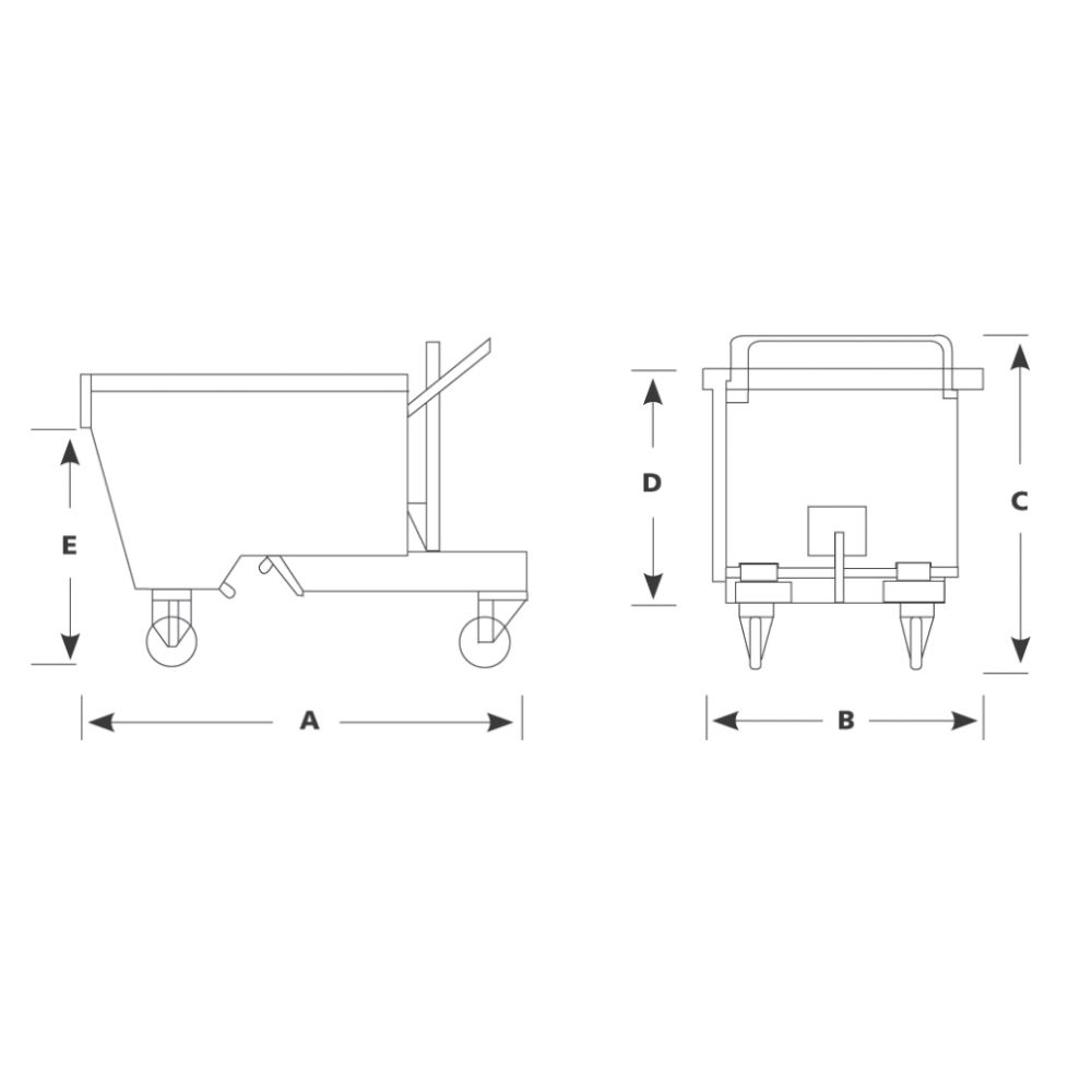 Benne auto basculante BB-80 / 800 L à fourreaux - IMER - 070204BB080