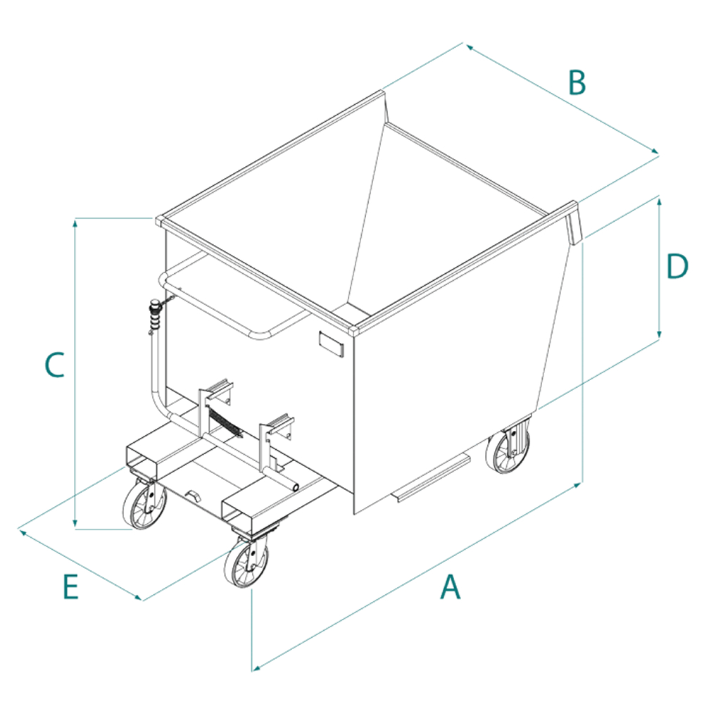Benne auto basculante BB-135 / 1350L à fourreaux - IMER - 070204BB135