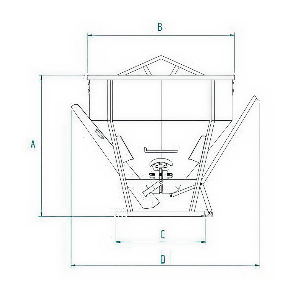 Benne conique CL-99 / 1000 L surbaissée vidange combinée - IMER - 070206CL099