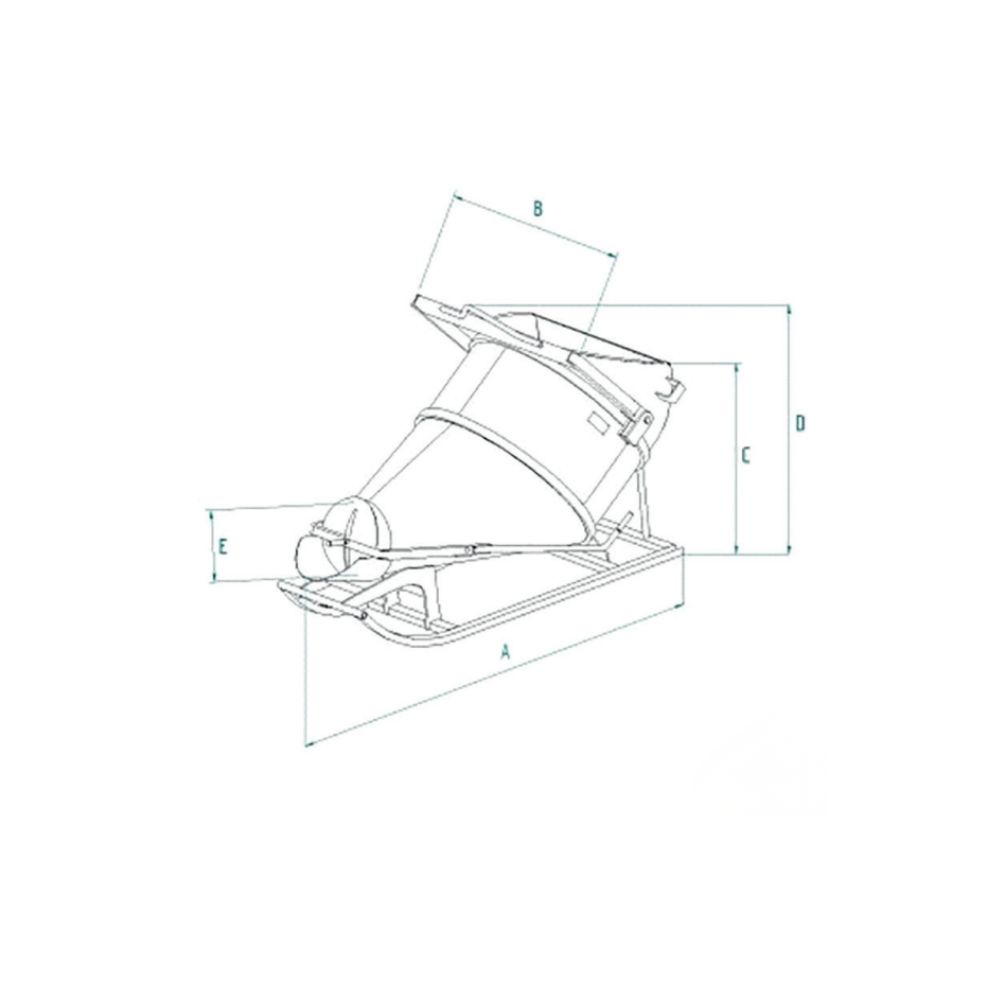 Benne couchée BF-30CL / 300 L vidage latéral + levier - IMER - 070212BF030CL