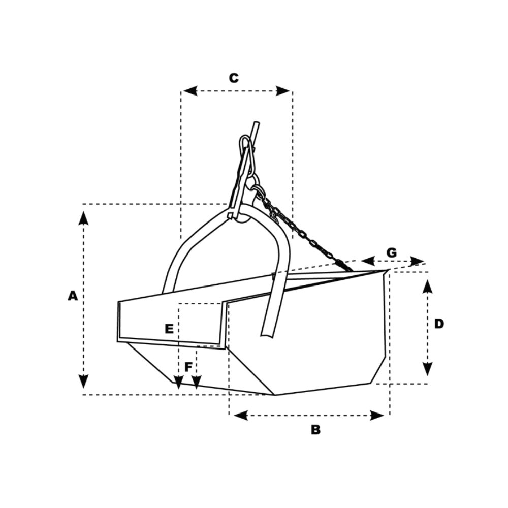 Benne à crochet A-75C / 750 L - IMER - 070214A075C