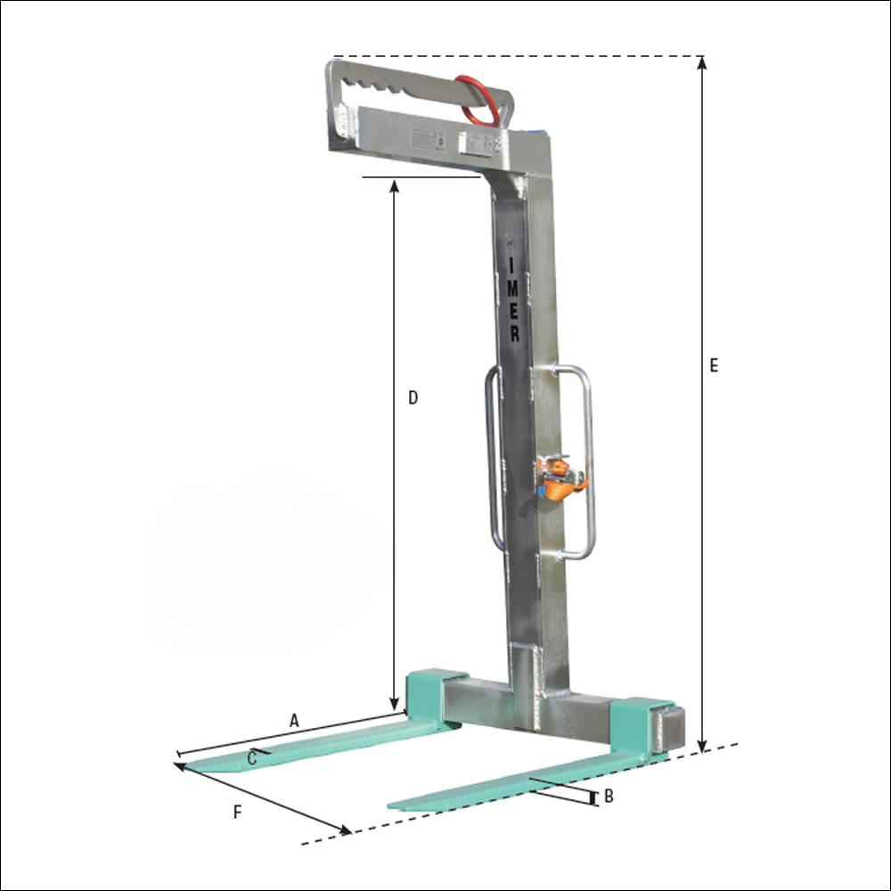Lève palette MBR-10 ALU pour camion - IMER - 070305MBR010A