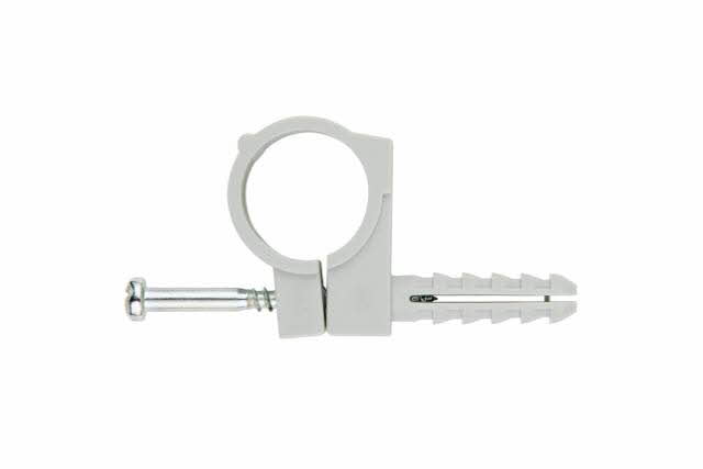 Boite de 100 Collier INDEX simple multi tuyaux + cheville Ø6 mm -ABMS14