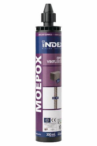 BOITE INDEX DE 12-CARTOUCHE SCELLEMENT CHIMIQUE EPOXY- ACRYLATE FILETAGE M Ø MM L MM -MOEPOX410