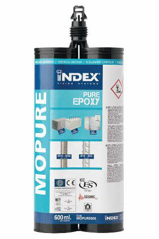 Boite de 12 Cartouche INDEX scellement chimique epoxy pur -MOPURE600