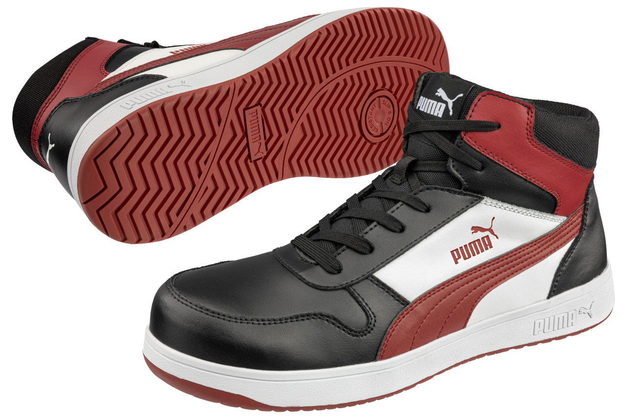 Chaussures de sécurité FRONTCOURT mi-haute S3L ESD  Noir/Blanc/rouge  - PUMA SAFETY - 630050