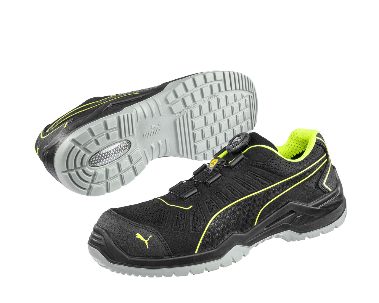 Chaussures de sécurité basses S1P ESD FUSE TC noir/vert - PUMA SAFETY - 644211