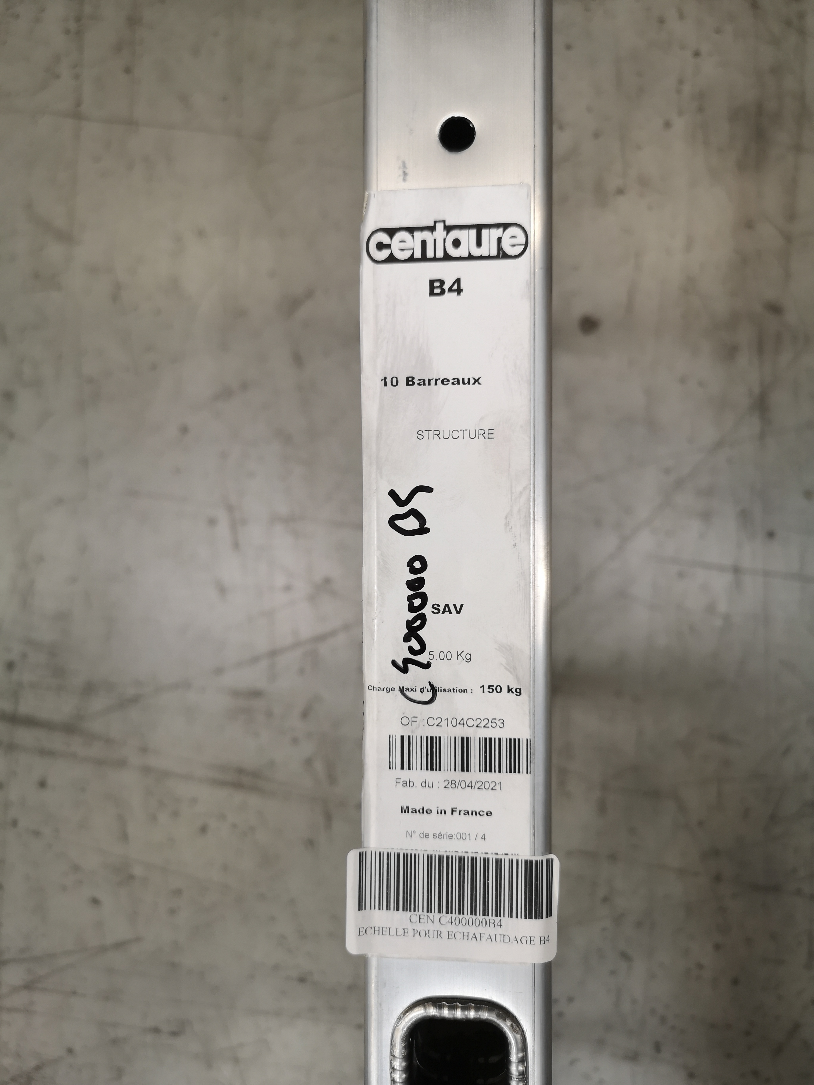 ECHELLE DE B4 POUR 203702 - CENTAURE - C400000B4