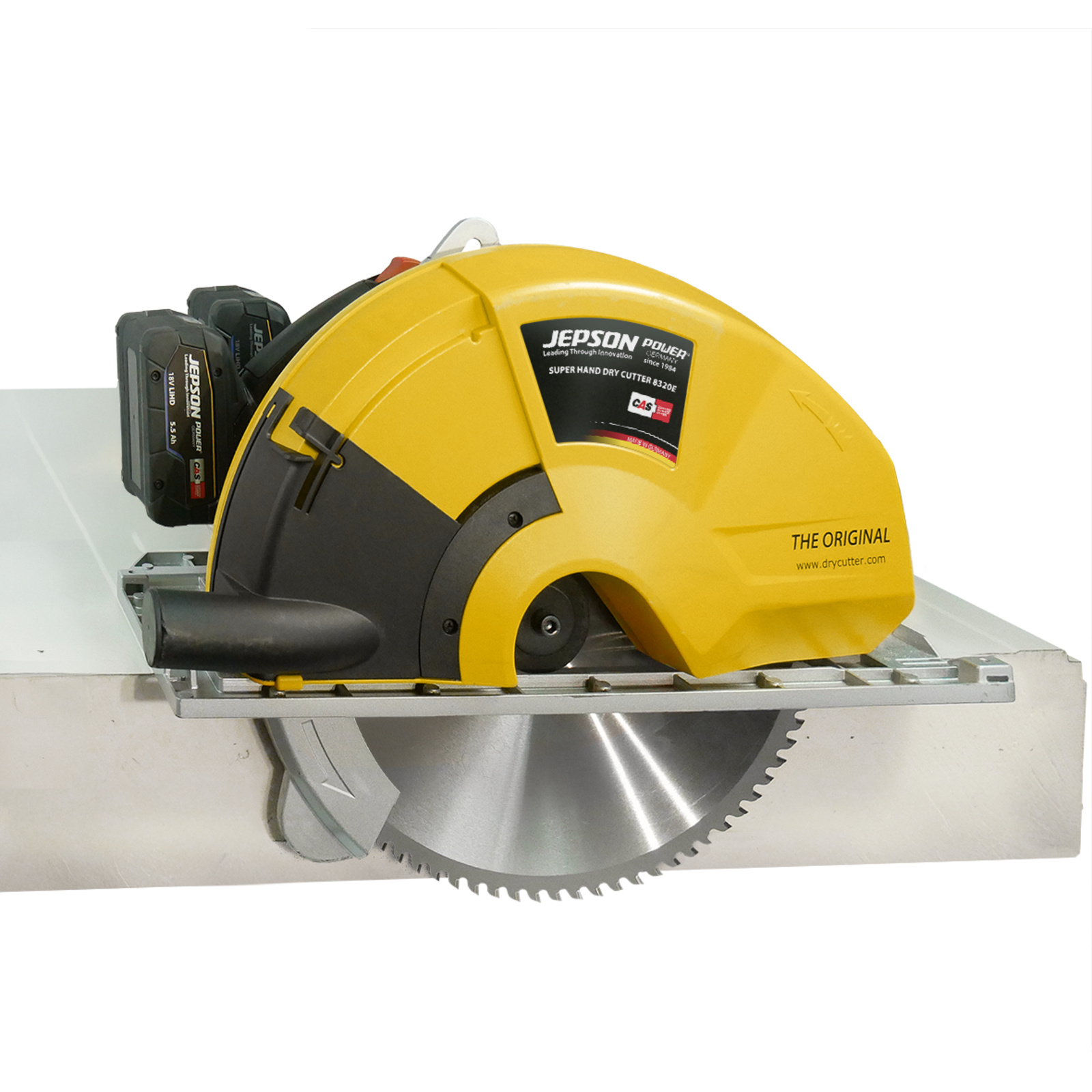 Super Hand Dry Cutter 8320E 36V with Ø 320/84T saw blade, 2x 18V 5,5Ah CAS batteries and 230V charger JEPSON - 608270E