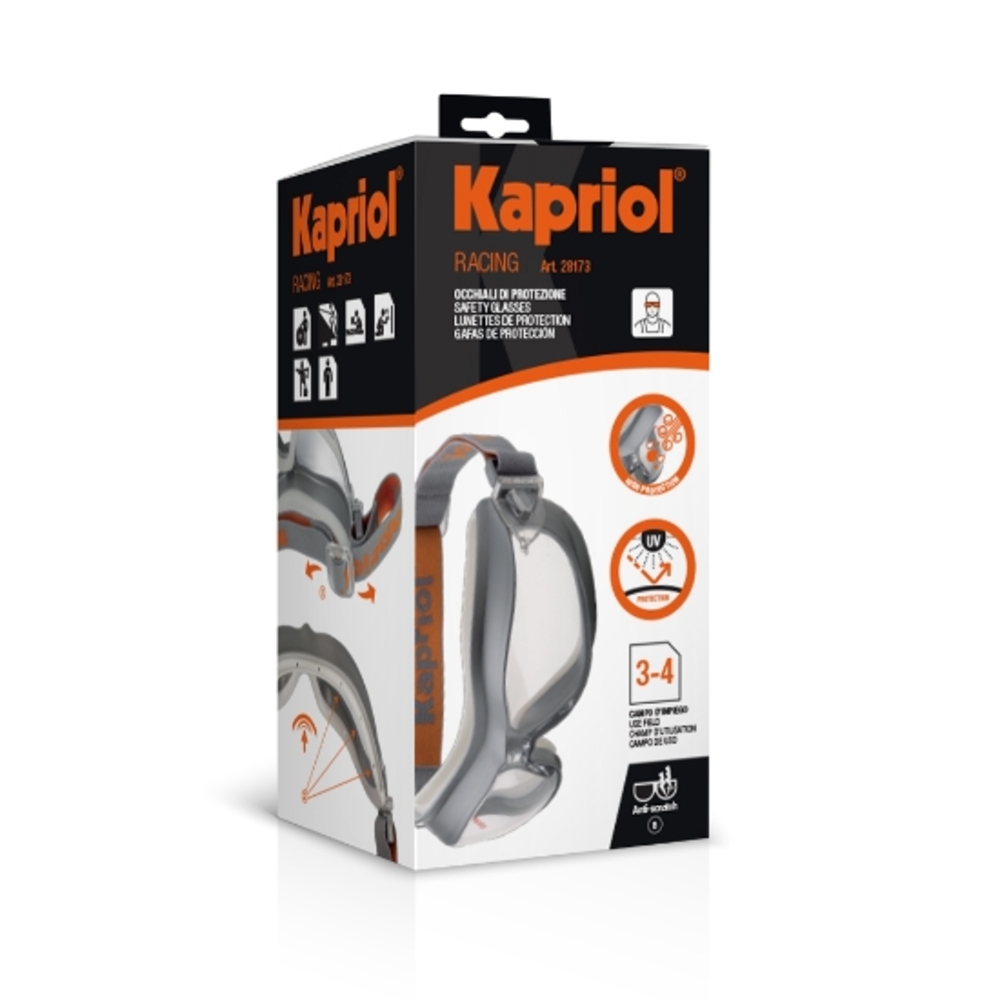 LUNETTES RACING GRIS AVEC ELASTIQUE - KAPRIOL - 28173