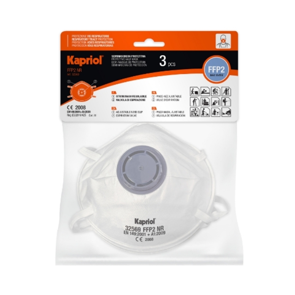 LOT DE 3 MASQUES FFP2 A/VALVE  - KAPRIOL - 32569