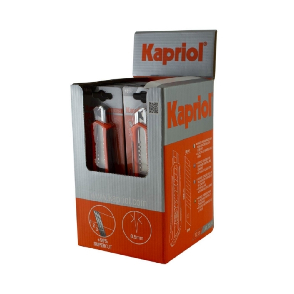 CUTTER ABS 18 MM. LAME CASSE - KAPRIOL - 32794