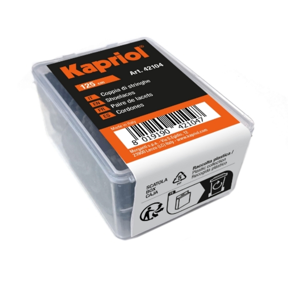 LACETS 150cm NOIR/GRIS - KAPRIOL - 42108