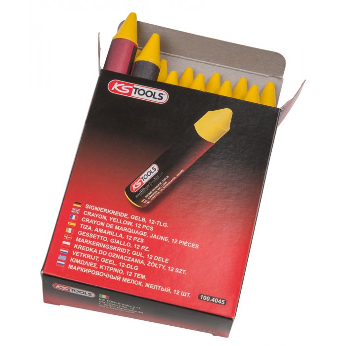 Crayon jaune de marquage pour pneu 12 pièces KS TOOLS - 100.4045