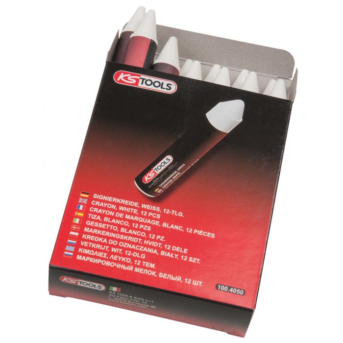 Crayon blanc de marquage pour pneu 12 pièces KS TOOLS - 100.4050