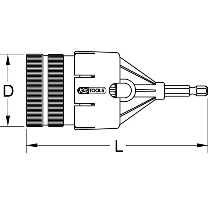 Adaptateur pour ébavureur 6 pans 1/4’’ diamètre 50 mm KS TOOLS - 105.3005