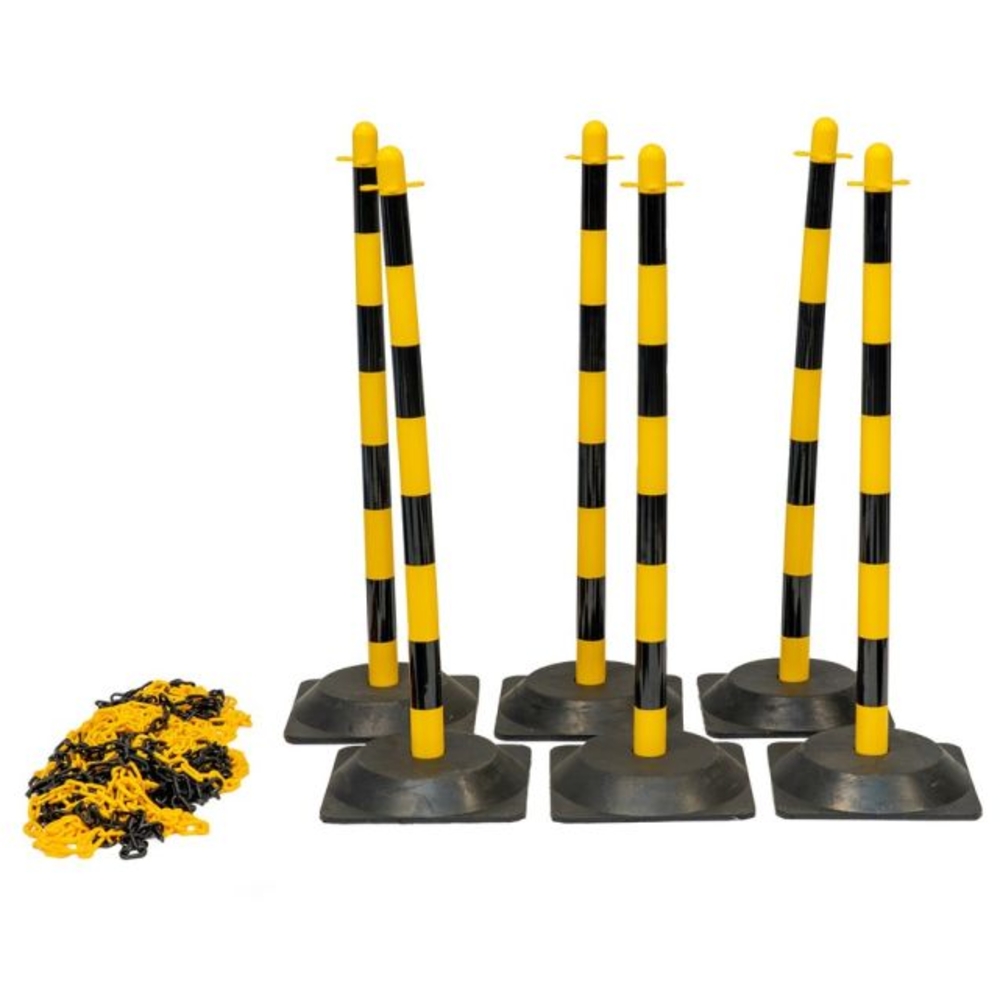 Kit délimitation zone de travail 6 poteaux + 25m de chaîne KS TOOLS - 112.1430