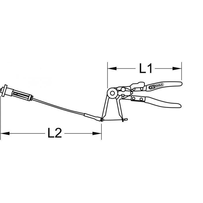 Pince avec câble Bowden pour colliers auto-serrants KS TOOLS - 115.0901