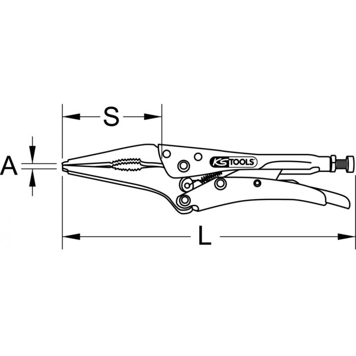 Pince étau à bec long 0-45 mm KS TOOLS - 115.1035