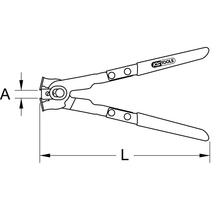 Pince à collier pour soufflets de cardan 0-22 mm 260 mm KS TOOLS - 115.1050