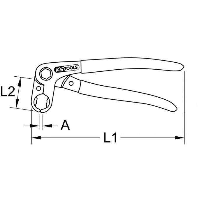 Pince coudée pour conduites de carburant, 0-24 mm KSTOOLS - 1151099