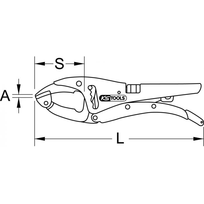 Présentoir de 10 pinces étaux 10 Pro bec long KS TOOLS - 115.1117D