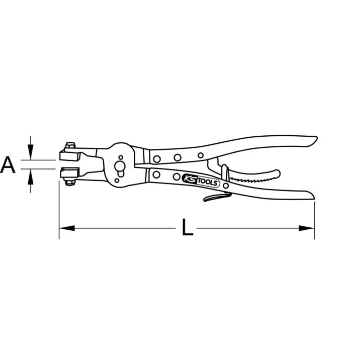 Pince à colliers coudée pour colliers Click KS TOOLS - 115.1179