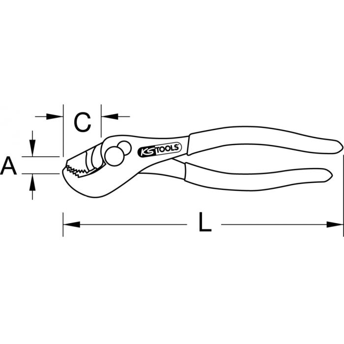 Pince à tubes 0-16 mm 2 positions 178 mm KS TOOLS - 115.1361