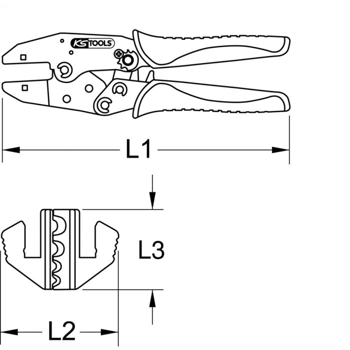 Pince à sertir pour cosses non isolées 220 mm KS TOOLS - 115.1430