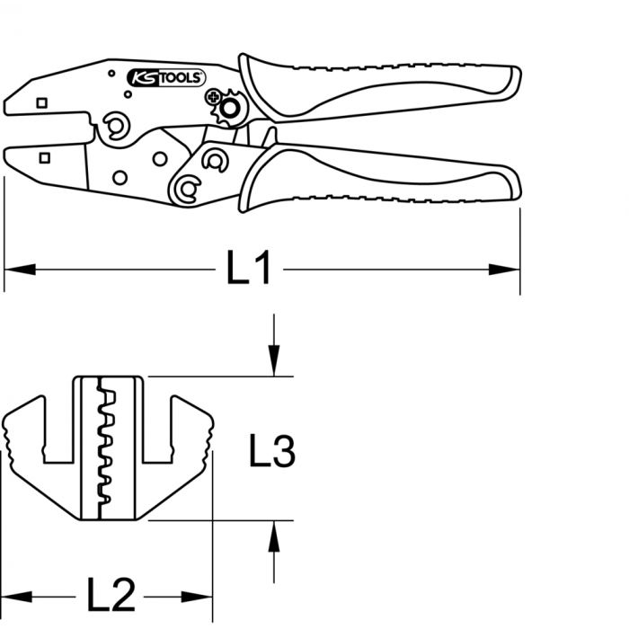 Pince à sertir pour embouts de câblage 6-16 mm² KS TOOLS - 115.1450