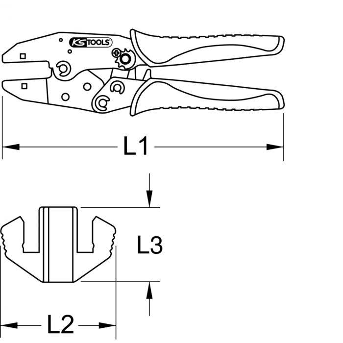 Pince à sertir pour cosses western RJ22 KS TOOLS - 115.1460