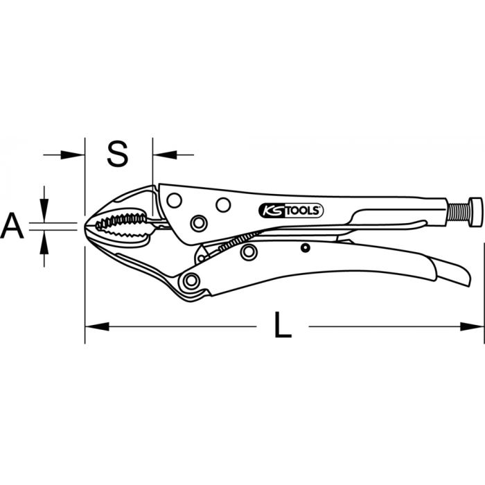 Pince étau à mâchoires droites 0-28,5 mm KS TOOLS - 115.1501
