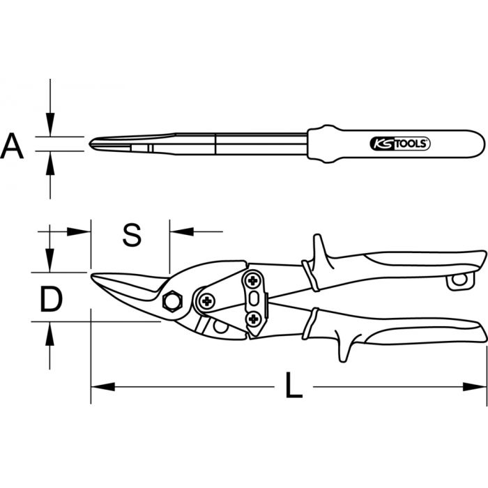 Cisaille bichantourneuse coupe à gauche KS TOOLS - 118.0046