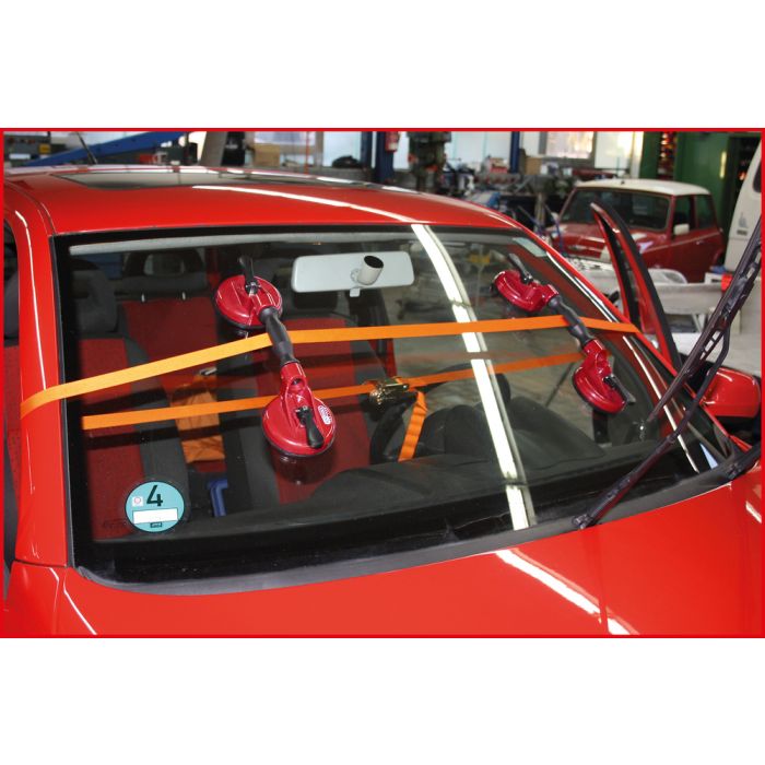 Jeu de ventouses double pour vitre ou pare-brise et sangle KS TOOLS - 140.1010