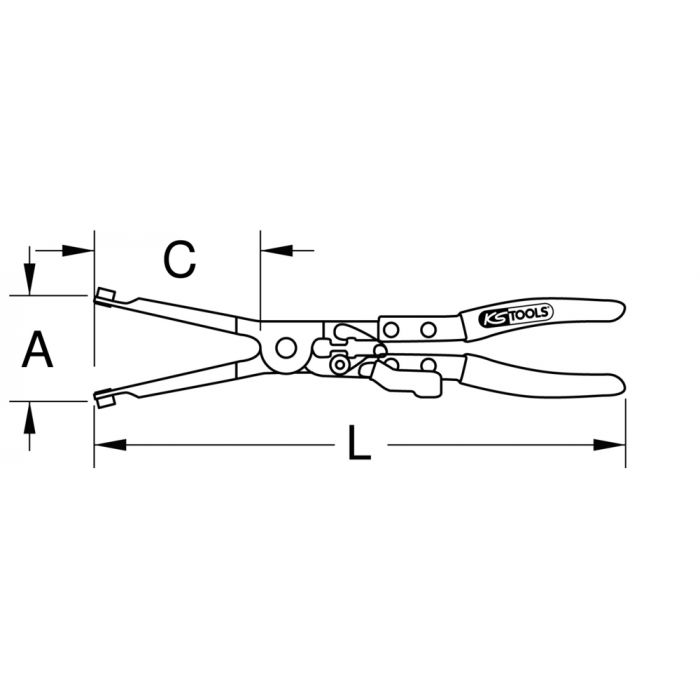 Pince pour colliers d'échappement 0-50 mm KS TOOLS - 150.1560