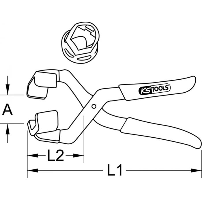Pince pour capuchons d'écrous de roues 250 mm KS TOOLS - 150.1995