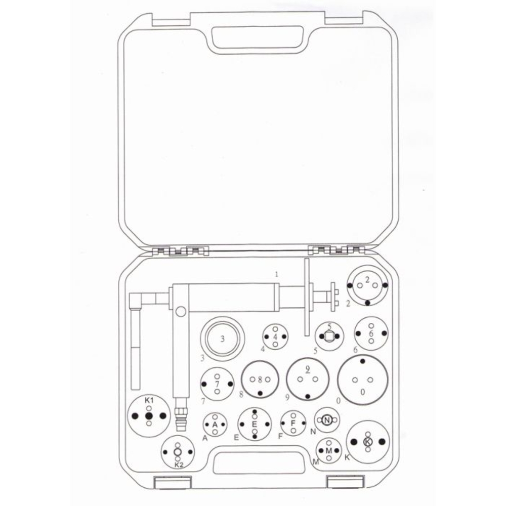 Coffret repousse-piston de frein universel pneumatique 18 pièces KS TOOLS - 150.2000
